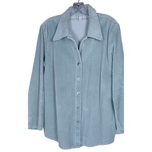 J. Jill Sage Green Corduroy Poet Jacket Floral Embroidery Back Detail Womens M/P